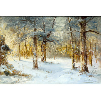 РЕПРОДУКЦИИ НА КАРТИНИ Слънчев ден в гората през зимата (1920)